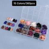 15 Colors 360pcs /Set Press On Nails 24pcs/Color FN12